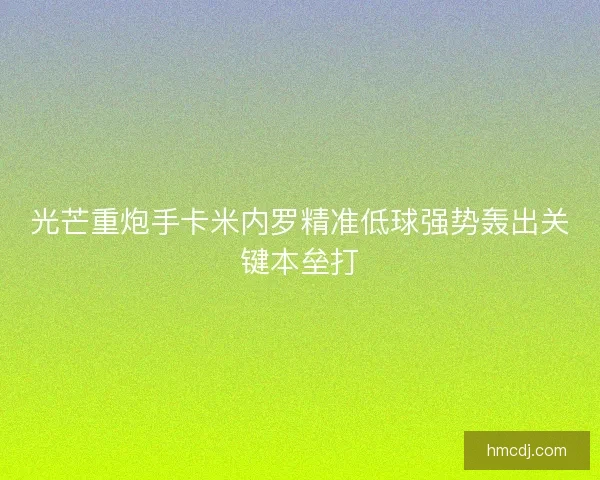 光芒重炮手卡米内罗精准低球强势轰出关键本垒打