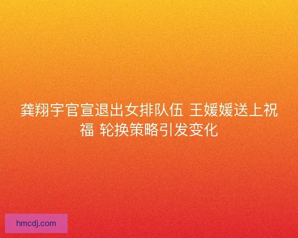龚翔宇官宣退出女排队伍 王媛媛送上祝福 轮换策略引发变化