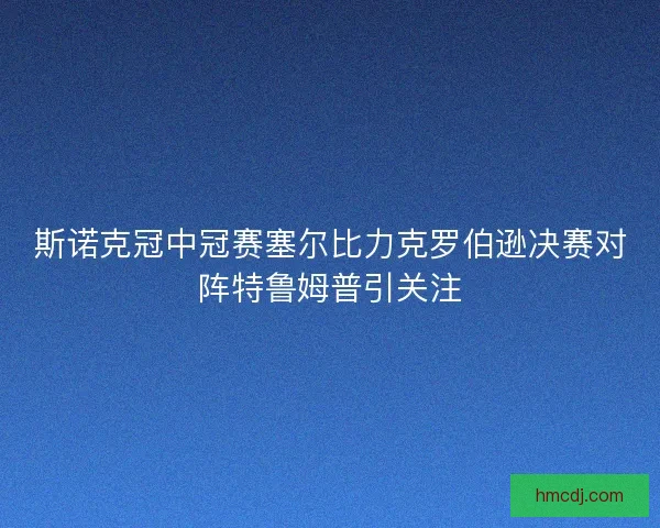 斯诺克冠中冠赛塞尔比力克罗伯逊决赛对阵特鲁姆普引关注